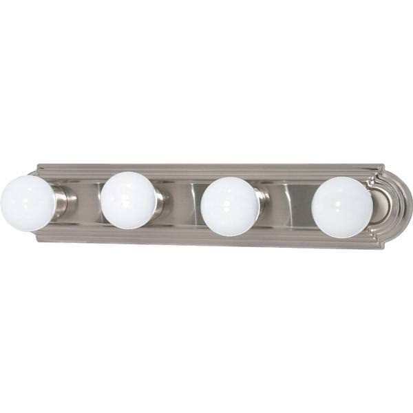 4 Light Brushed Nickel Racetrack Style Vanity Light Fixture