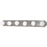 Nuvo Lighting 6 Light Brushed Nickel Racetrack Style Vanity Light Fixture