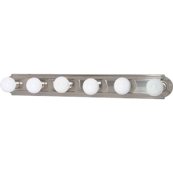 8 Light Brushed Nickel Racetrack Style Vanity Light Fixture