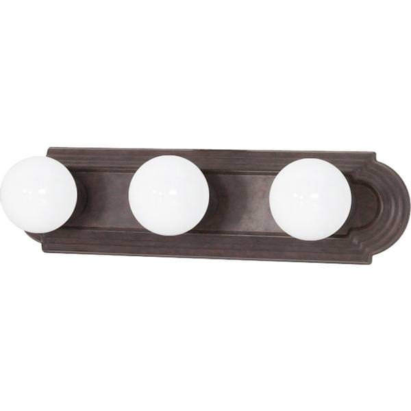 3 Light Old Bronze Racetrack Style Vanity Light Fixture