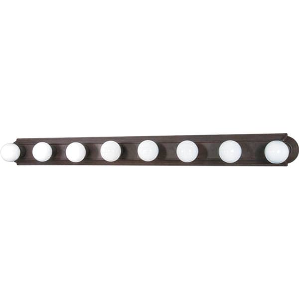 8 Light Old Bronze Racetrack Style Vanity Light Fixture