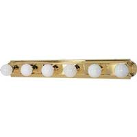 Nuvo Lighting 6 Light Polished Brass Racetrack Style Vanity Light Fixture