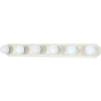 Nuvo Lighting 6 Light Textured White Racetrack Style Vanity Light Fixture