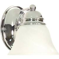 Nuvo Lighting 1 Light Polished Chrome Alabaster Glass Bell Shade Vanity Light Fixture