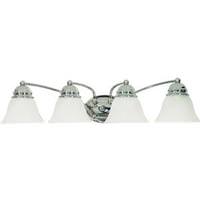 Nuvo Lighting 4 Light Polished Chrome Alabaster Glass Bell Shades Vanity Light Fixture