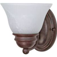 Nuvo Lighting 1 Light Old Bronze Alabaster Glass Bell Shade Vanity Light Fixture