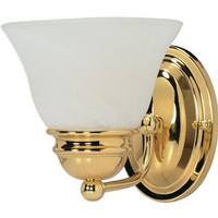 Nuvo Lighting 1 Light Polished Brass Alabaster Bell Glass Shade Vanity Light Fixture