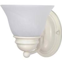 Nuvo Lighting 1 Light Textured White Alabaster Glass Bell Shade Vanity Light Fixture