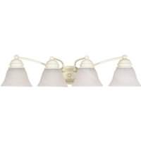 Nuvo Lighting 4 Light Textured White Alabaster Glass Bell Shades Vanity Light Fixture