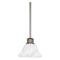 View 1 Light Brushed Nickel Alabaster Glass Shade Mini Pendant Light Fixture