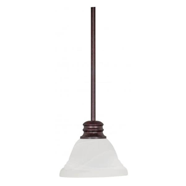 1 Light Old Bronze Alabaster Glass Shade Mini Pendant Light Fixture