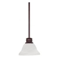 View 1 Light Old Bronze Alabaster Glass Shade Mini Pendant Light Fixture