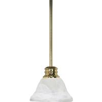 View 1 Light Polished Brass Alabaster Glass Shade Mini Pendant Light Fixture