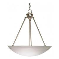 Nuvo Lighting 3 Light Brushed Nickel Alabaster Glass Bowl Shade Pendant Light Fixture