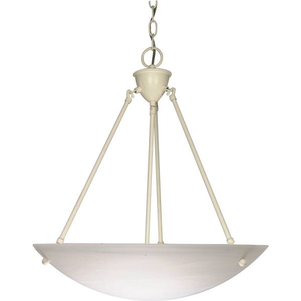 3 Light Textured White Alabaster Glass Bowl Shade Pendant Light Fixture