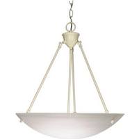 Nuvo Lighting 3 Light Textured White Alabaster Glass Bowl Shade Pendant Light Fixture