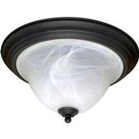 View 2 Light Textured Flat Black Alabaster Swirl Glass Shade Ceiling Light Fixture