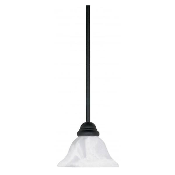 1 Light Textured Flat Black Alabaster Glass Shade Mini Pendant Light Fixture
