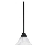 View 1 Light Textured Flat Black Alabaster Glass Shade Mini Pendant Light Fixture