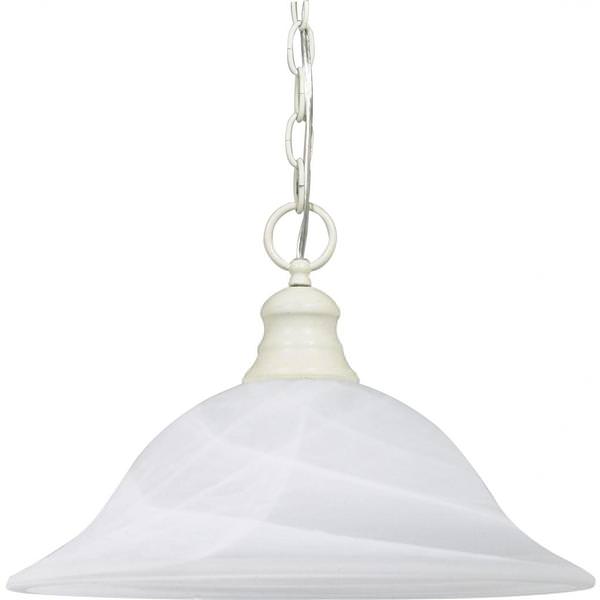 1 Light Textured White Alabaster Glass Shade Pendant Light Fixture