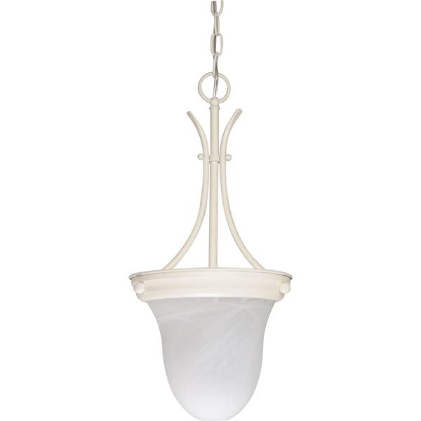 1 Light Textured White Alabaster Glass Shade Pendant Light Fixture