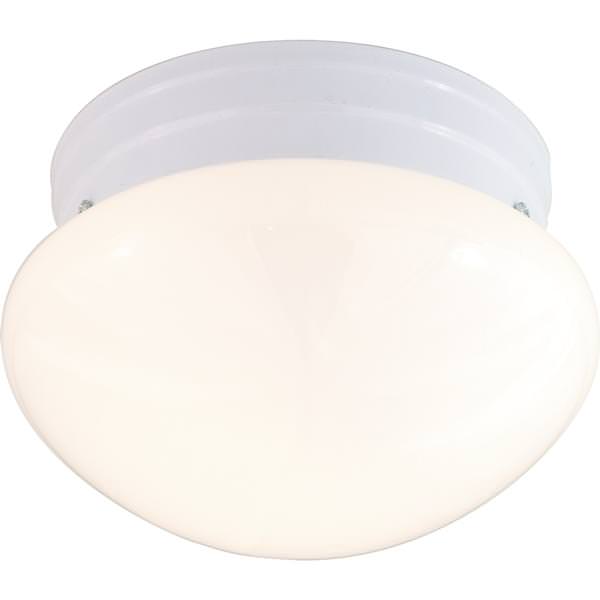 2 Light 10" Round White Mushroom Glass Shade Ceiling Light Fixture