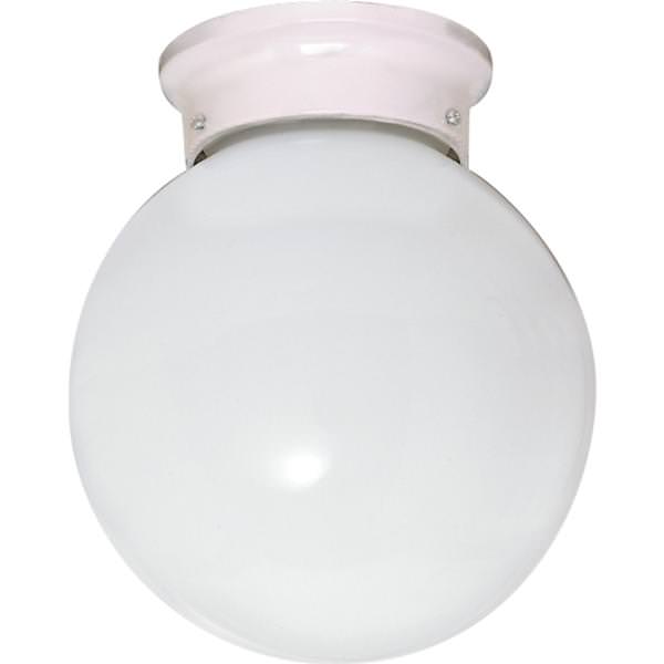 1 Light White Glass Ball Shade Ceiling Light Fixture