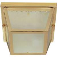 Nuvo Lighting 2 Light Polished Brass Frosted Textured Glass Shade Ceiling Light Fixture