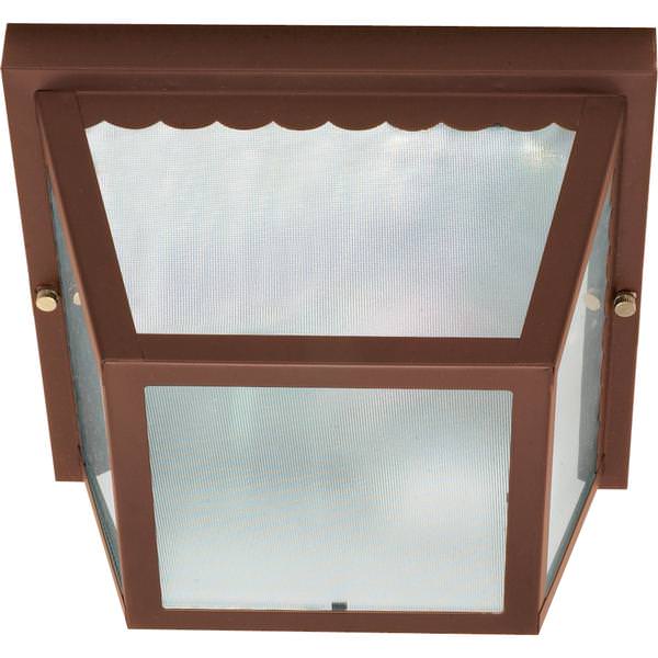 2 Light Old Bronze Frosted Textured Glass Shade Ceiling Light Fixture