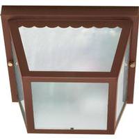 Nuvo Lighting 2 Light Old Bronze Frosted Textured Glass Shade Ceiling Light Fixture