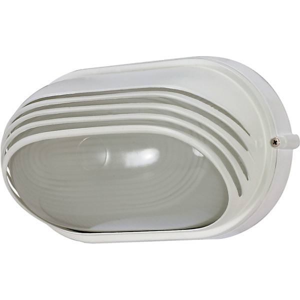 1 Light 6" Semi Gloss White Bulkhead Light Fixture