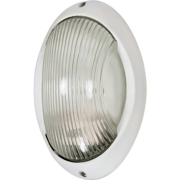 1 Light 9" Semi Gloss White Bulkhead Light Fixture