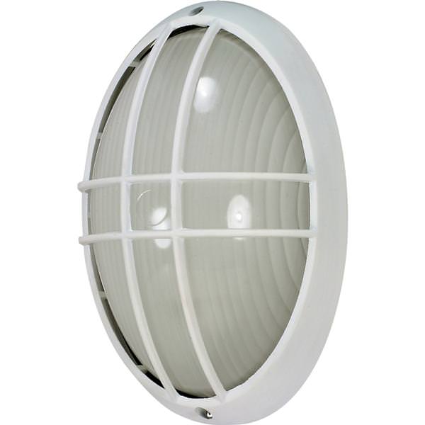 1 Light 8.5" Semi Gloss White Bulkhead Light Fixture