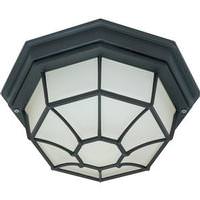 Nuvo Lighting 1 Light 11" Textured Black Frosted Diffuser Glass Shade Flush Mount Ceiling Light Fixture