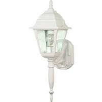 View 1 Light 6" White Clear Glass Shade Wall Lantern Light Fixture