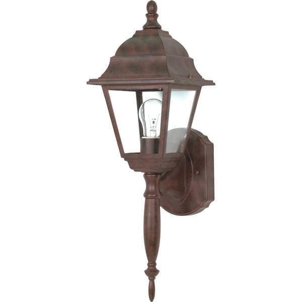 1 Light 6" Old Bronze Clear Glass Shade Outdoor Wall Lantern Light Fixture