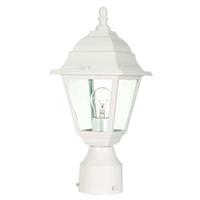 View 1 Light 14" White Clear Glass Shade Post Lantern Light Fixture