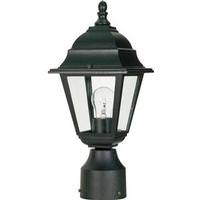 Nuvo Lighting 1 Light 6" Textured Black Clear Glass Shade Post Lantern Light Fixture