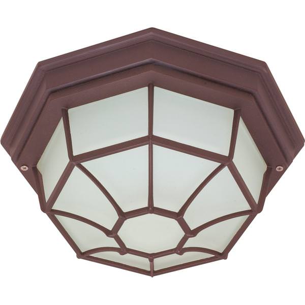 1 Light 11" Old Bronze Frosted Glass Shade Flush Mount Ceiling Light Fixture