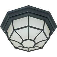 Nuvo Lighting 1 Light 11" Textured Black Frosted Glass Shade Flush Mount Ceiling Light Fixture