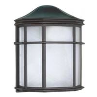 Nuvo Lighting 1 Light 8" Textured Black Linen Acrylic Shade Outdoor Wall Cage Lantern Light Fixture