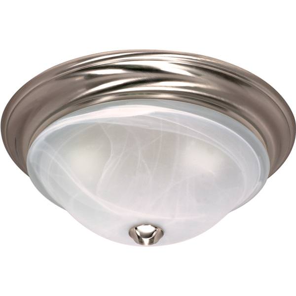 3 Light Brushed Nickel Alabaster Glass Shade Ceiling Light Fixture