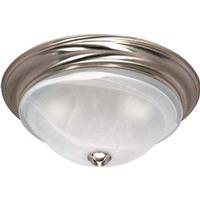 View 3 Light Brushed Nickel Alabaster Glass Shade Ceiling Light Fixture
