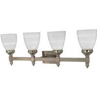 Nuvo Lighting 4 Light Brushed Nickel Alabaster Glass Shades Vanity Light Fixture
