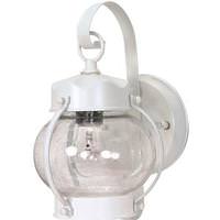 Nuvo Lighting 1 Light 11" White Clear Seeded Glass Shade Onion Wall Lantern Light Fixture