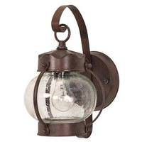 Nuvo Lighting 1 Light 11" Old Bronze Clear Seeded Glass Shade Onion Wall Lantern Light Fixture