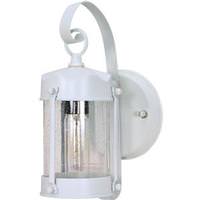 Nuvo Lighting 1 Light 11" White Clear Seeded Glass Shade Outdoor Wall Light Fixture