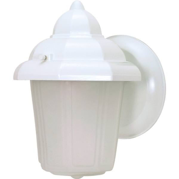 1 Light 9" White Satin Frosted Glass Shade Wall Lantern Light Fixture