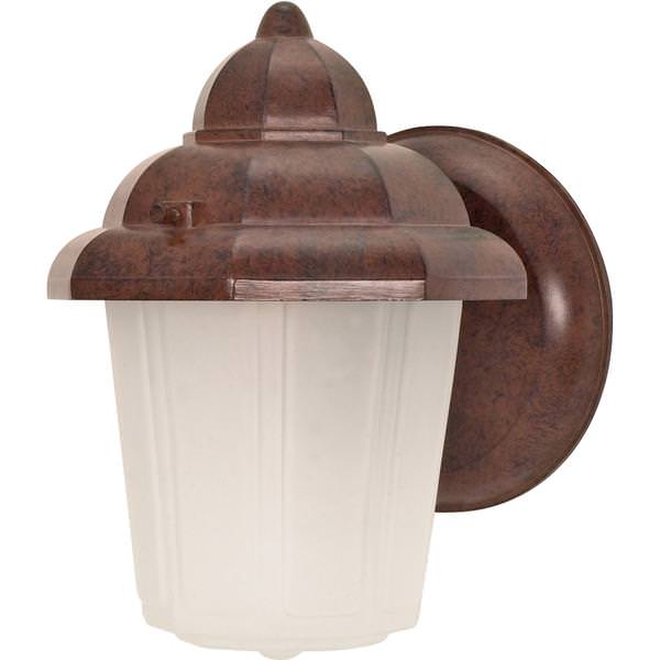 1 Light 9" Old Bronze Satin Frosted Glass Shade Wall Lantern Light Fixture