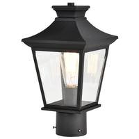 Nuvo Lighting 1 Light 14" Matte Black Clear Glass Shade Post Lantern